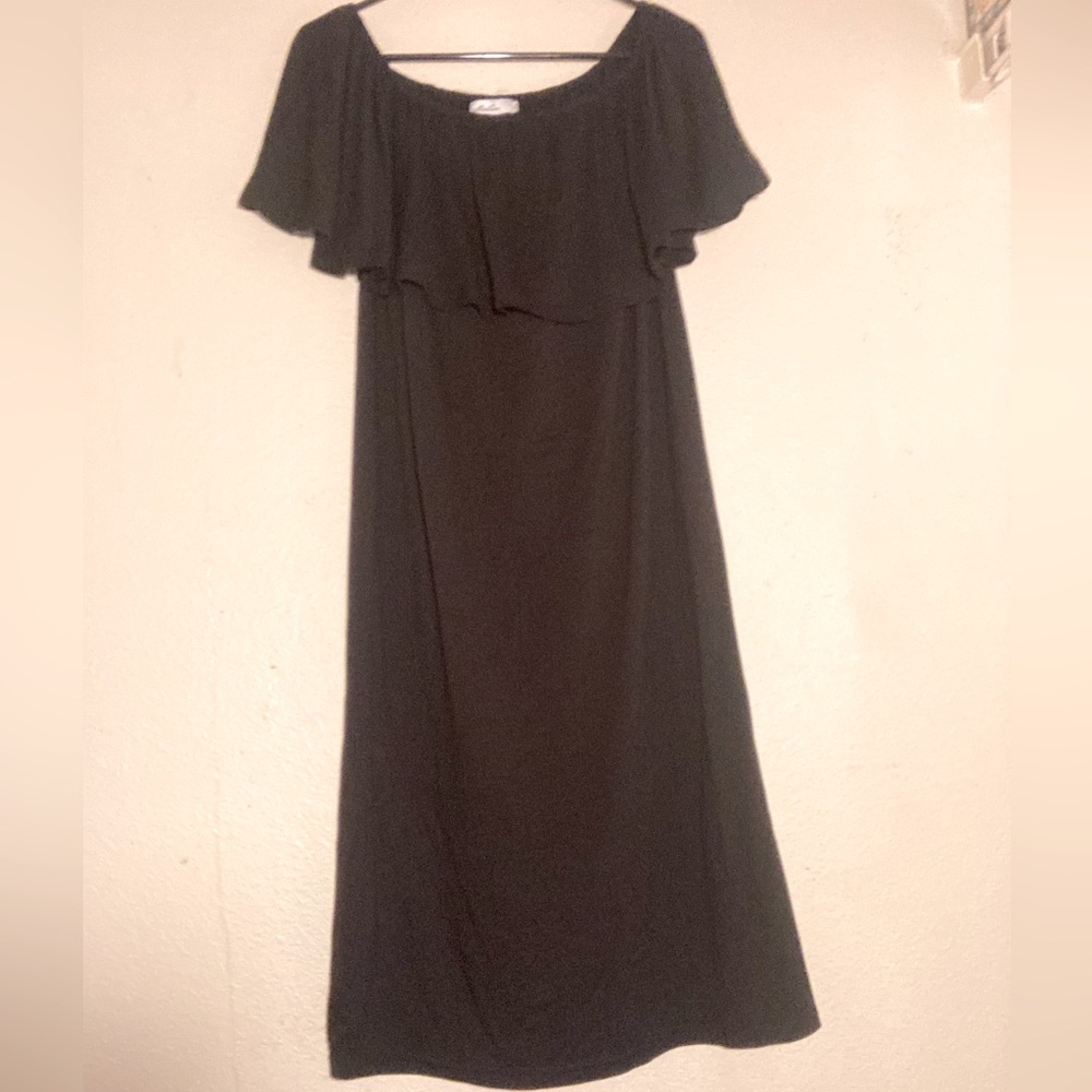 Off the shoulder black dress